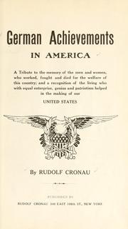 Cover of: German achievements in America.