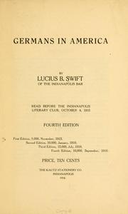 Germans in America by Lucius Burrie Swift