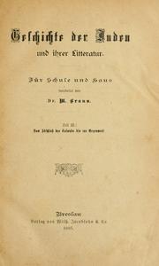 Cover of: Geschichte der Juden und ihrer Litteratur: für Schule und für Haus