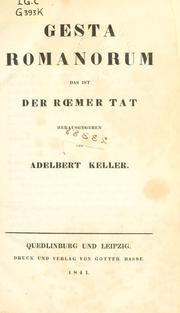 Cover of: Gesta Romanorum: das ist der Roemer Tat