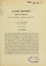 Cover of: Glanures zootomiques parmi les annélides de Port-Vendres (Pyrénées orientales)