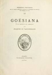 Goësiana by Joaquim Antonio de Fonseca e Vasconcellos