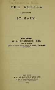 Cover of: Gospel according to St. Mark.