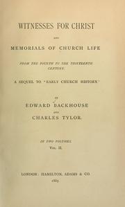 Cover of: Witnesses for Christ and memorials of Church life by Edward Backhouse