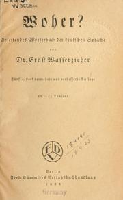 Cover of: Woher?: Ableitendes Wörterbuch der deutschen Sprache.