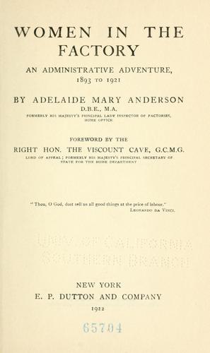 Women in the factory by Adelaide Mary Anderson