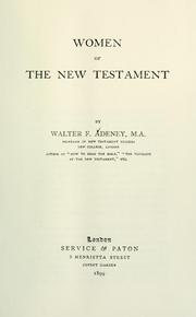 Cover of: Women of the New Testament.