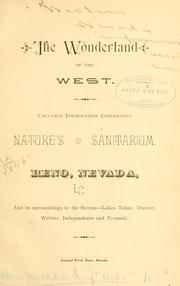 The wonderland of the west by Western Nevada improvement association