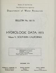 Cover of: Hydrologic data, 1973. by California. Dept. of Water Resources.