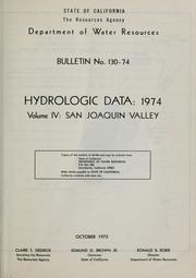 Cover of: Hydrologic data, 1974. by California. Dept. of Water Resources.