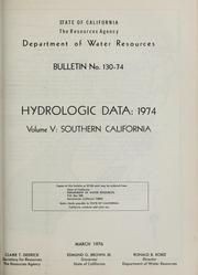 Cover of: Hydrologic data, 1974.