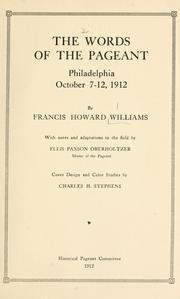 Cover of: The words of the pageant by Francis Howard Williams