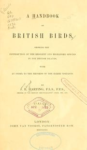 Cover of: A handbook of British birds by James Edmund Harting