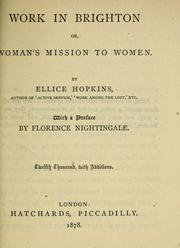 Cover of: Work in Brighton, or, Woman's mission to women