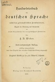 Cover of: Handwörterbuch der deutschen Sprache by Ferdinand Adolf Weber