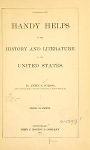 Cover of: Handy helps in the history and literature of the United States.