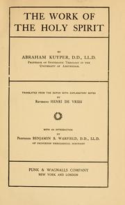 Cover of: The work of the Holy Spirit by Abraham Kuyper