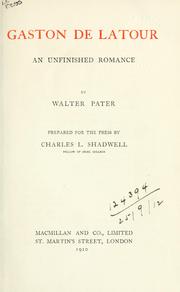 Cover of: [Work] by Walter Pater