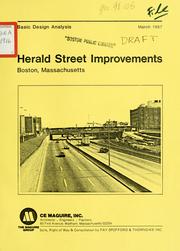 Herald street improvements, Boston, Massachusetts: basic design analysis by Maguire Group.