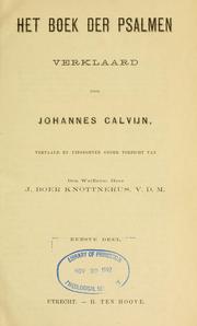 Cover of: Het Boek der Psalmen by Jean Calvin