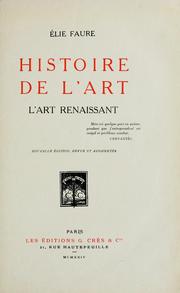 Cover of: Histoire de l'art ... by Elie Faure