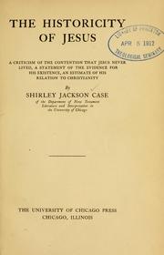 Cover of: The historicity of Jesus by Shirley Jackson Case