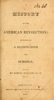 Cover of: history of the American revolution