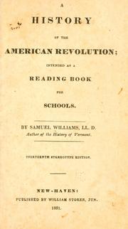 Cover of: history of the American revolution | Samuel Williams