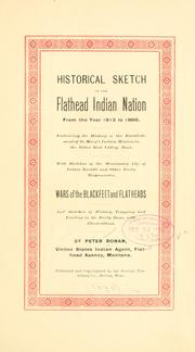 Cover of: History of the Flathead Indian nation from the year 1813-1890. by Peter Ronan