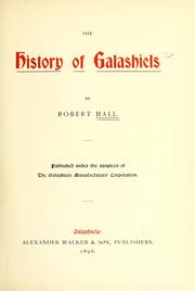 Cover of: The history of Galashiels. by Hall, Robert W.