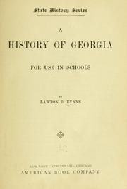 Cover of: A history of Georgia for use in schools