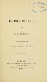 Cover of: history of Jesus | Furness, W. H.