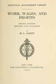 Cover of: Work, wages, and profits.