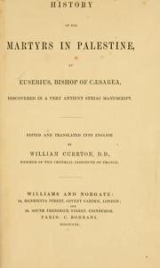 Cover of: History of the Martyrs in Palestine by Eusebius of Caesarea