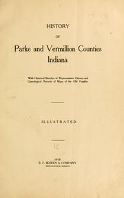 Cover of: History of Parke and Vermillion counties, Indiana by 