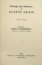 Writings and addresses of Austin Craig by Craig, Austin