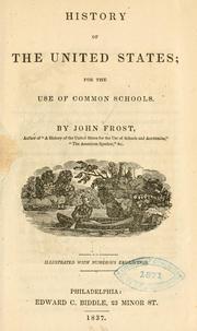 Cover of: History of the United States by Frost, John