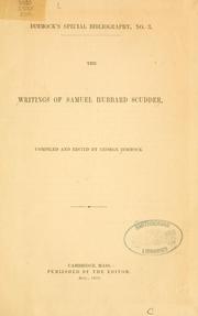 Cover of: The writings of Samuel Hubbard Scudder