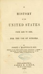 Cover of: history of the United States from 1492 to 1866