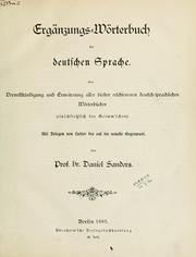Cover of: Wörterbuch der deutschen Sprache by Daniel Sanders