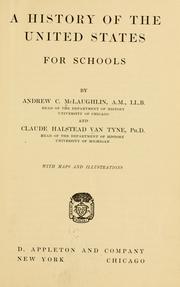 Cover of: history of the United States for schools