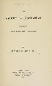 Cover of: The Yalkut on Zechariah by Edward George King