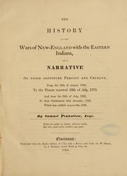 Cover of: history of the wars of New-England with the eastern Indians