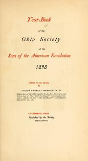 Cover of: Yearbook. | Sons of the American Revolution. Ohio Society.
