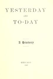 Cover of: Yesterday and to-day: a history