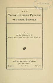 Cover of: The young convert's problems and their solution