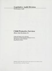 Cover of: Child protective services (House Joint Resolution 32): performance audit report