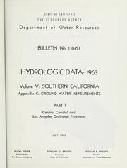 Cover of: Hydrologic data, 1963. by California. Dept. of Water Resources.