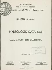 Cover of: Hydrologic data, 1963. by California. Dept. of Water Resources.