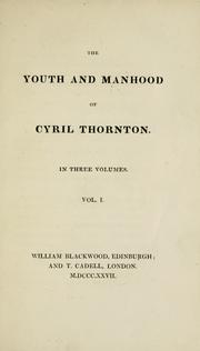 Cover of: The youth and manhood of Cyril Thornton.